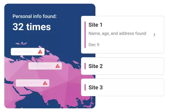 privacy scan and alerts with map